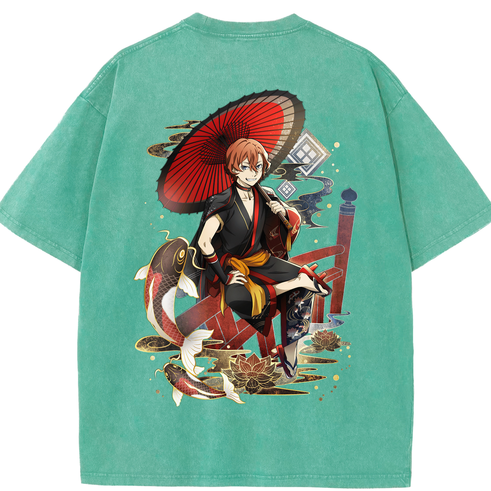 （画像用） 文豪ストレイドッグス Bungo Stray Dogs 綿100% ヴィンテージ風 半袖Tシャツ（背面プリント）